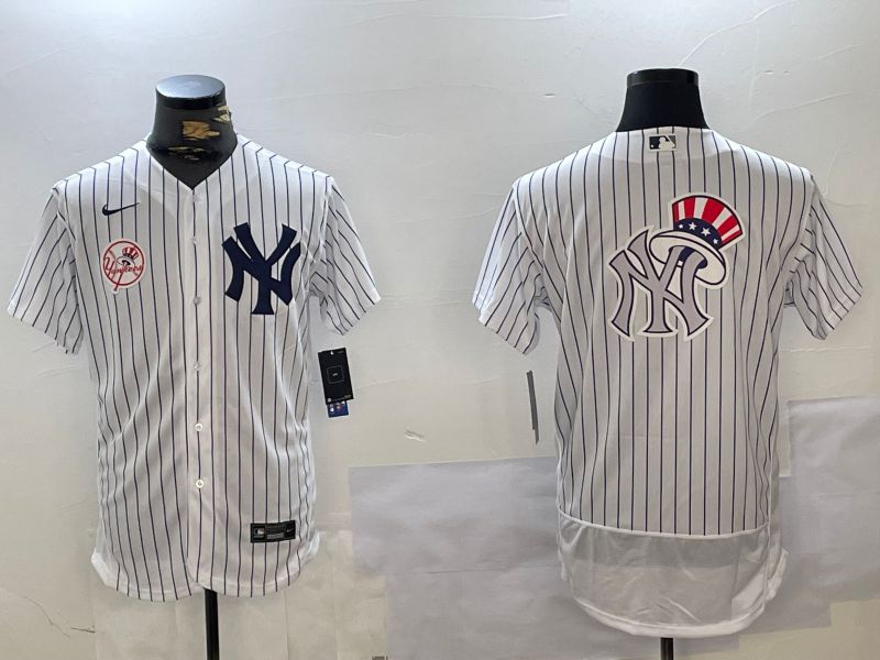 Men New York Yankees Blank White stripe Elite 2024 Nike MLB Jersey style 101610